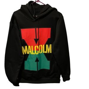 Reason, Malcolm X Hoodie With Front Print size Lg UNISEX